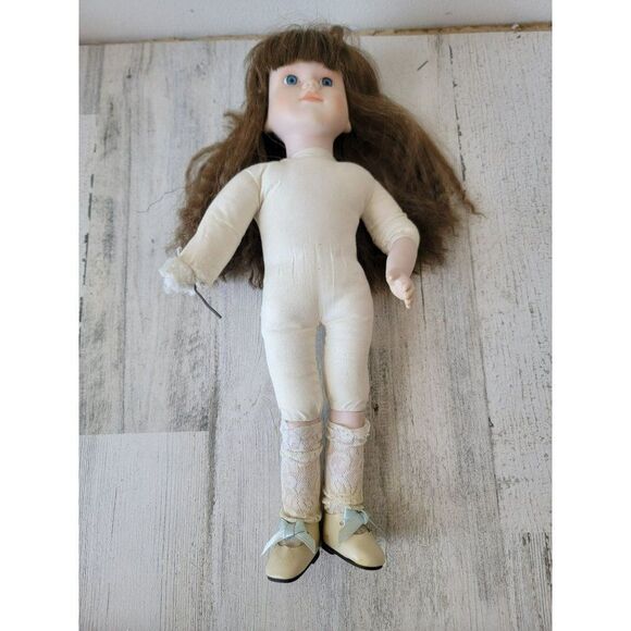 Marian Yu AS IS brunette porcelain doll girl collectible figure - Picture 1 of 9